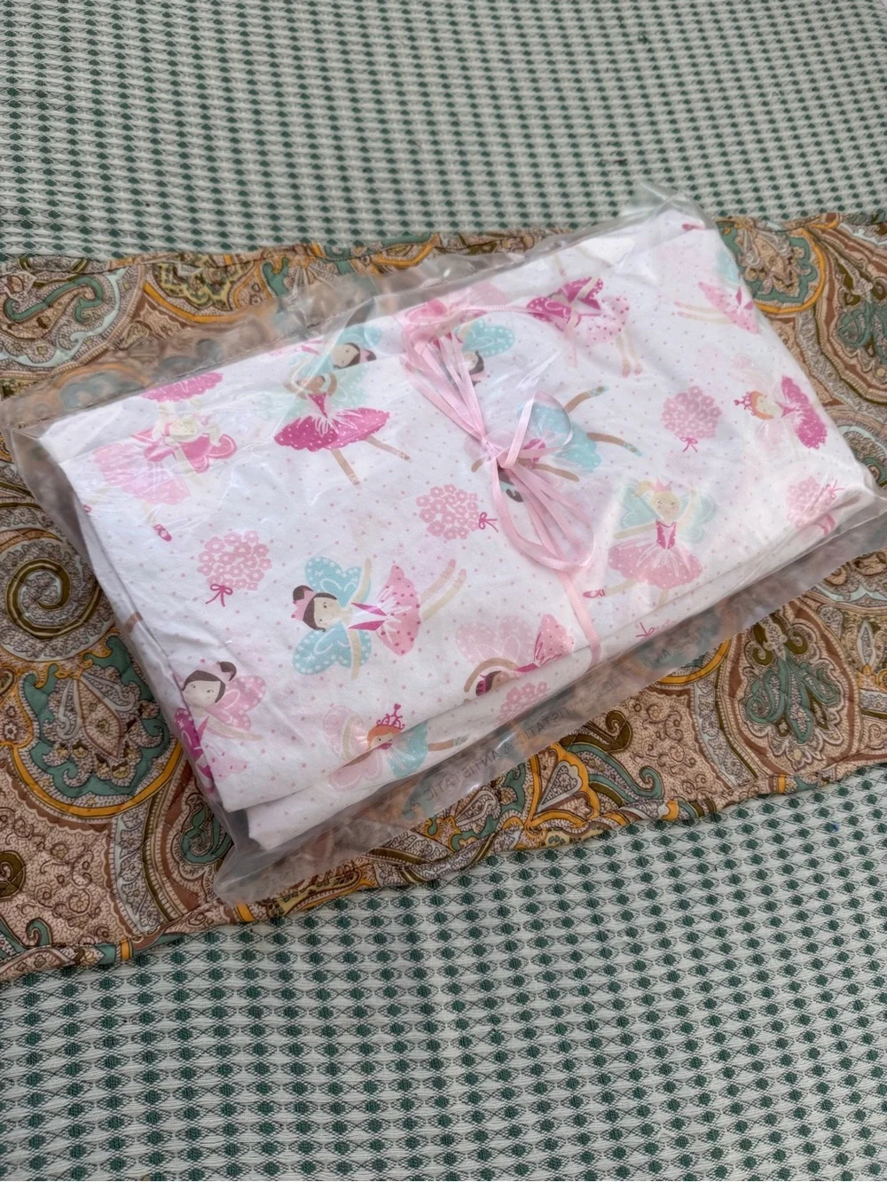 Pottery Barn Kids Ballerina Fairies Twin Flat Sheet & Pillowcase
